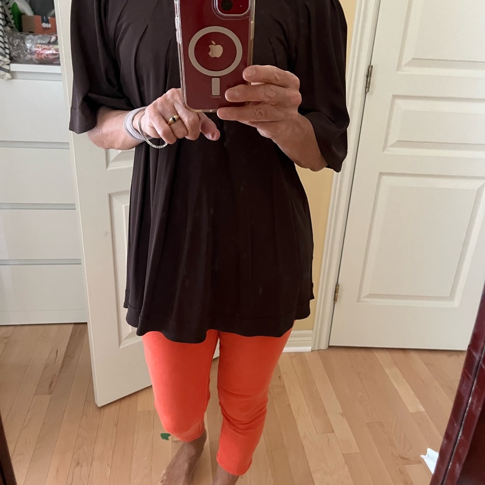 BCBG Maxazria Dark Brown Tunic Top